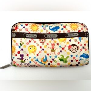LeSportSac nylon floral Hawaii Island Cuties Kawaii zip-around wallet